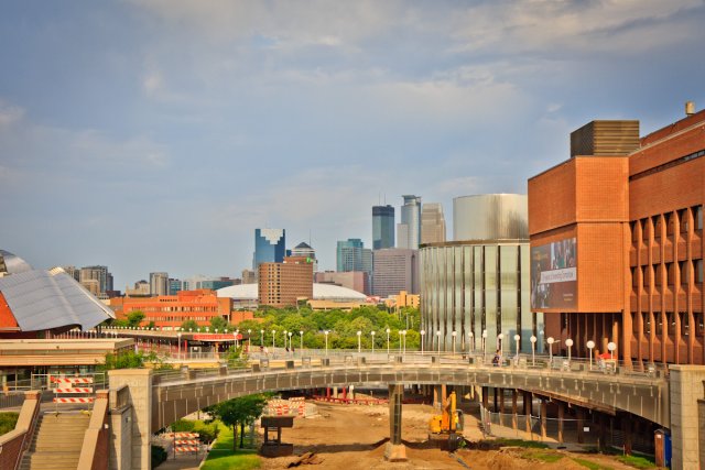 Pedestrian Bridge and Downtown
